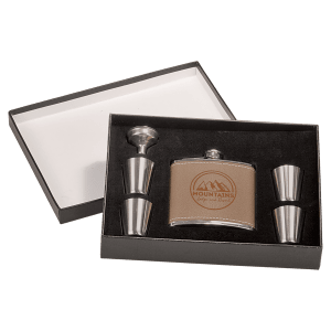 Flask Set with 4 shot glasses
