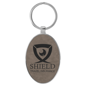 Leatherette/Metal Keychain