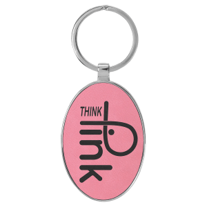 Leatherette/Metal Keychain