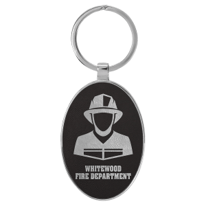 Leatherette/Metal Keychain