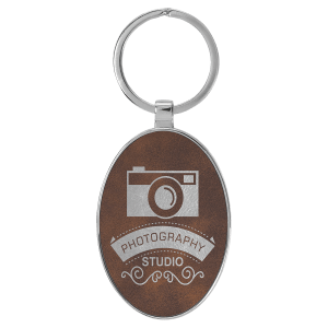 Leatherette/Metal Keychain