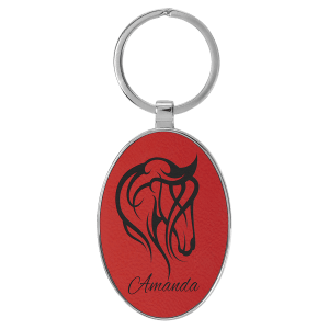 Leatherette/Metal Keychain