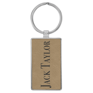 Leatherette/Metal Keychain