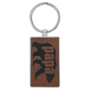 Leatherette/Metal Keychain