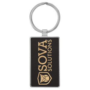 Leatherette/Metal Keychain