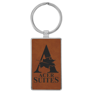 Leatherette/Metal Keychain