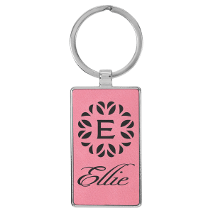 Leatherette/Metal Keychain