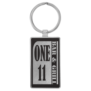 Leatherette/Metal Keychain