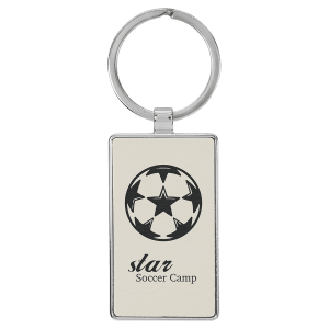 Leatherette/Metal Keychain