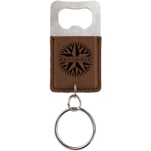 Leatherette Bottle Opener Keychain