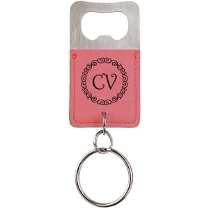 Leatherette Bottle Opener Keychain