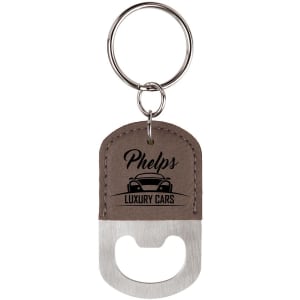 Leatherette Bottle Opener Keychain