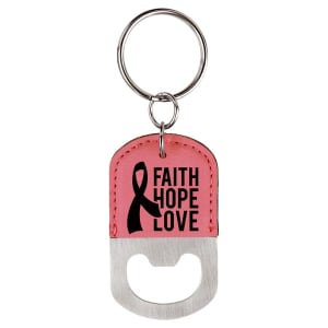 Leatherette Bottle Opener Keychain
