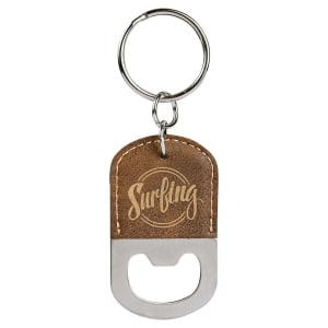 Leatherette Bottle Opener Keychain