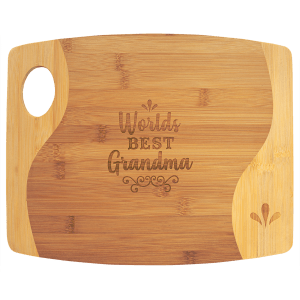 Bamboo Two Tone Cutting Board with Handle