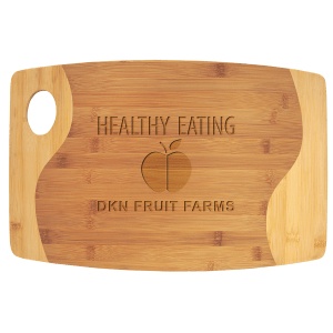Bamboo Two Tone Cutting Board with Handle