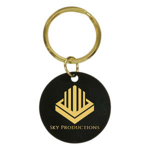 Black/Gold Circle Keychain