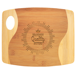 Bamboo Two Tone Cutting Board with Handle