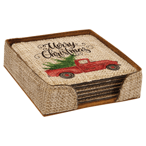 Burlap Square 6-Coaster Set